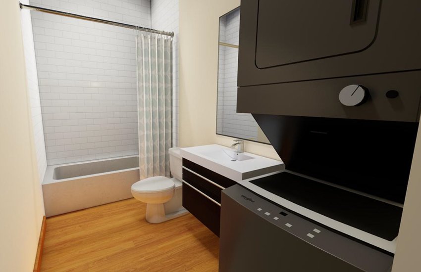 Stacked washer and dryer